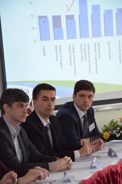 Normunds Ozols (Ekonomikas ministrija), Oļegs Krasnopjorovs (Latvijas Banka), Edmunds Rudzītis (SEB banka) Normunds Ozols (Ekonomikas ministrija), Oļegs Krasnopjorovs (Latvijas Banka), Edmunds Rudzītis (SEB banka)