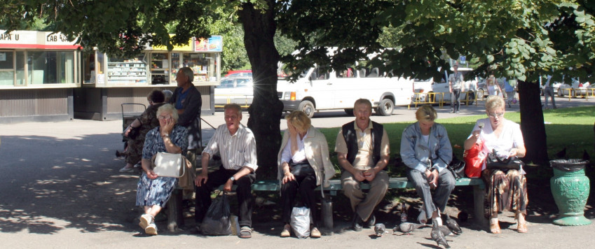 People sitting on the bench, illustrative picture