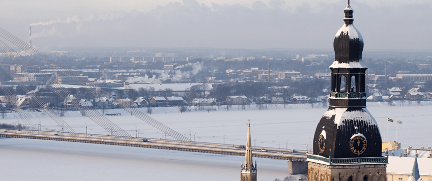 Ilustratīvs attēls: panorama of Riga in winter