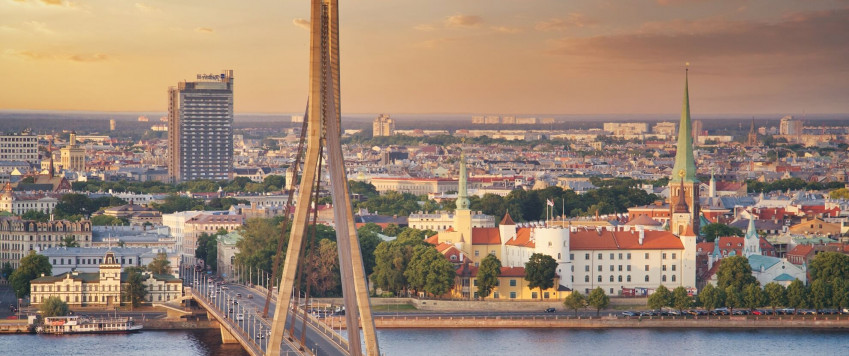 Illustrative photo panorama of Riga