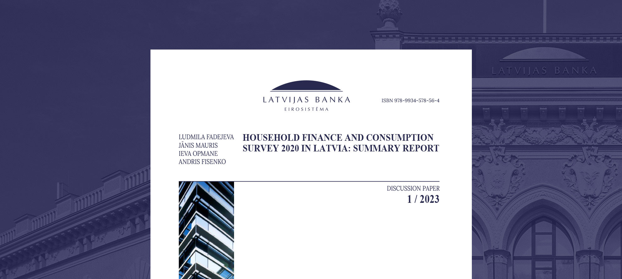Household Finance and Consumption Survey 2020 in Latvia: Summary Report