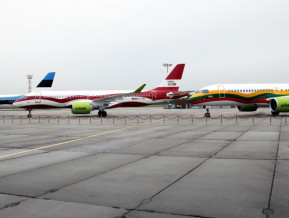 Illustrative picture with aircrafts painted in national flags of three Baltic countries