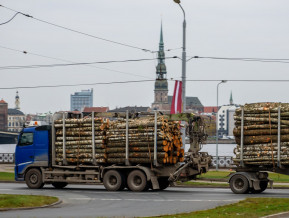 Truck with timber, illustrative picture
