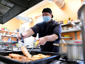 Person preparing food, illustrative picture