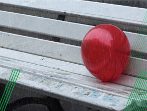 Balloon on bench, illustrative picture