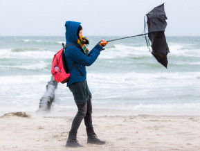Illustrative photo woman in storm