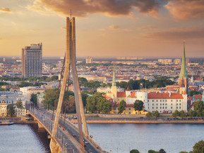 Illustrative photo panorama of Riga