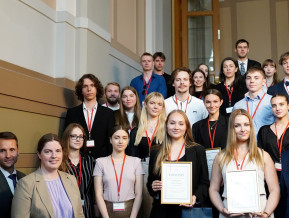 Prizes were awarded to the winners of the Competition of Student Scientific Research Papers organised by Latvijas Banka 